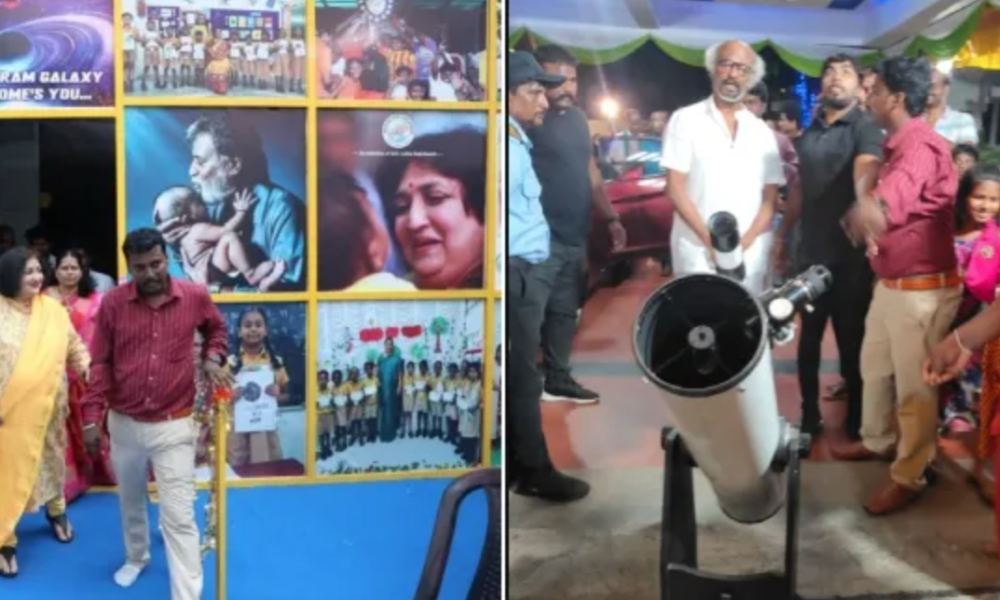 விண்வெளி அறிவியல் கண்காட்சியில் திடீரென வந்த ரஜினி! மாணவர்கள் ஹேப்பி!