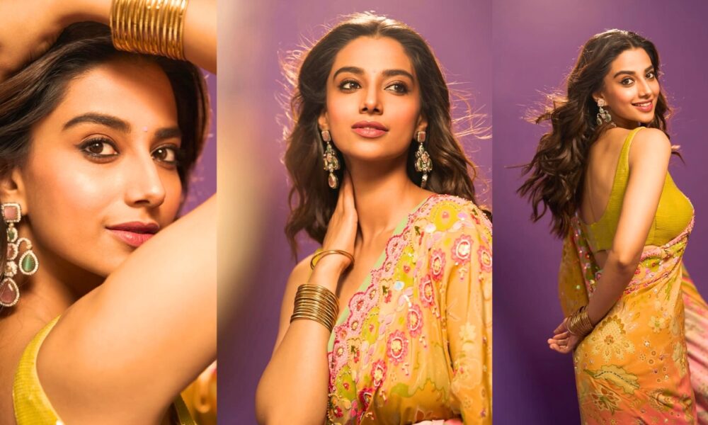 GOAT நாயகி மீனாட்சி சவுத்ரியின் அழகிய சேலை லுக் 😍